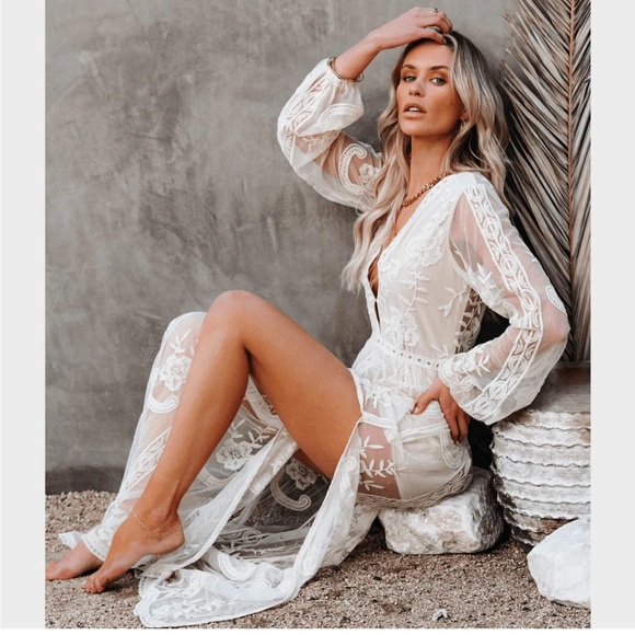 Boho white maxi dress - Picture 4 of 10